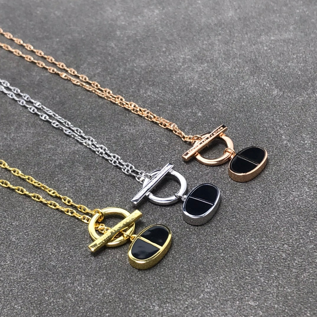 [Am jewelry]CHAINE VERSO BLACK CERAMIC  NECKLACE