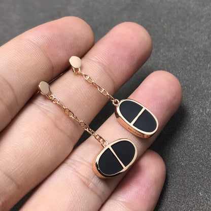 [Am jewelry]CHAINE VERSO BLACK CERAMIC SILVER EARRINGS