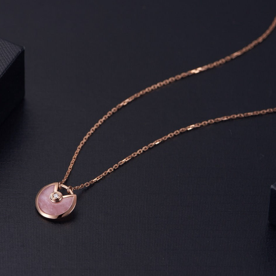 [Am jewelry]AMULETTE ROSE GOLD PINK MOP NECKLACE