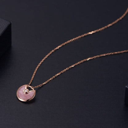 [Am jewelry]AMULETTE ROSE GOLD PINK MOP NECKLACE