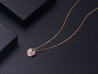 [Am jewelry]AMULETTE ROSE GOLD PINK MOP NECKLACE