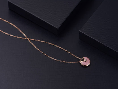 [Am jewelry]AMULETTE ROSE GOLD PINK MOP NECKLACE