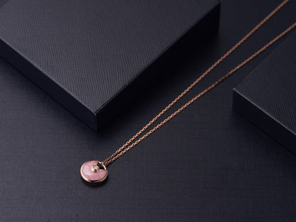 [Am jewelry]AMULETTE ROSE GOLD PINK MOP NECKLACE