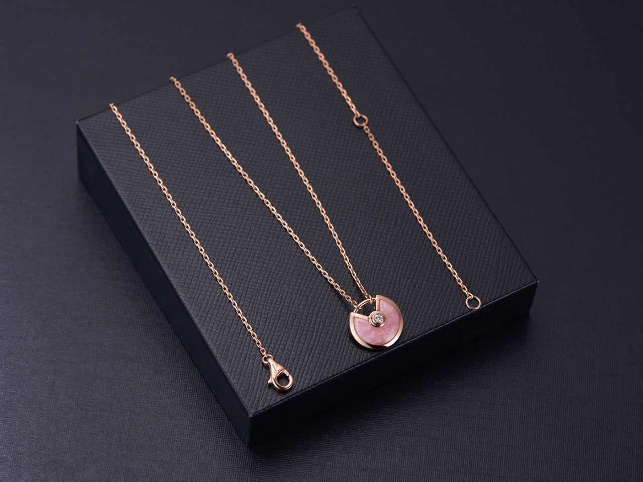 [Am jewelry]AMULETTE ROSE GOLD PINK MOP NECKLACE