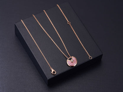 [Am jewelry]AMULETTE ROSE GOLD PINK MOP NECKLACE