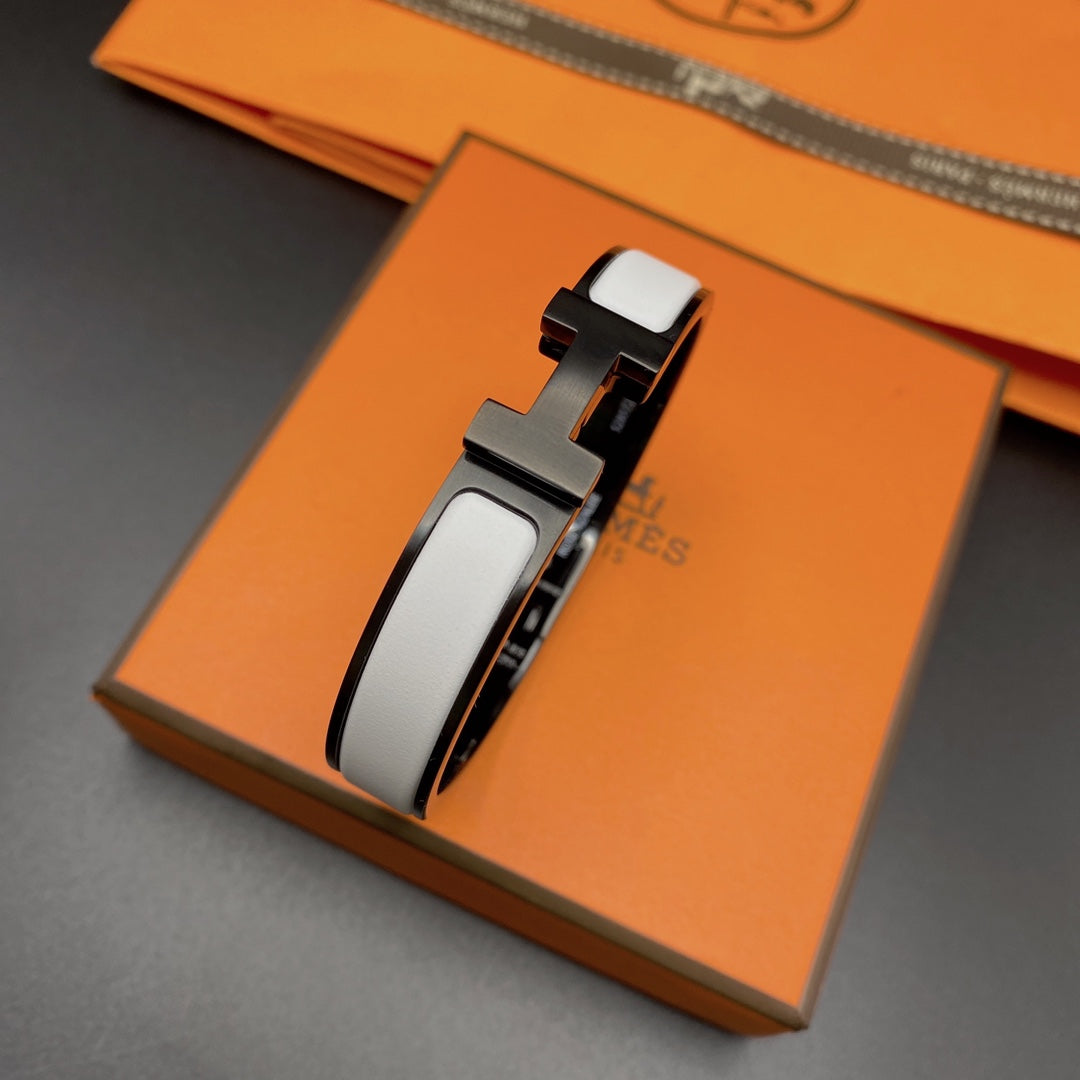 [Am jewelry]H BRACELET 12MM BLACK WHITE CERAMIC