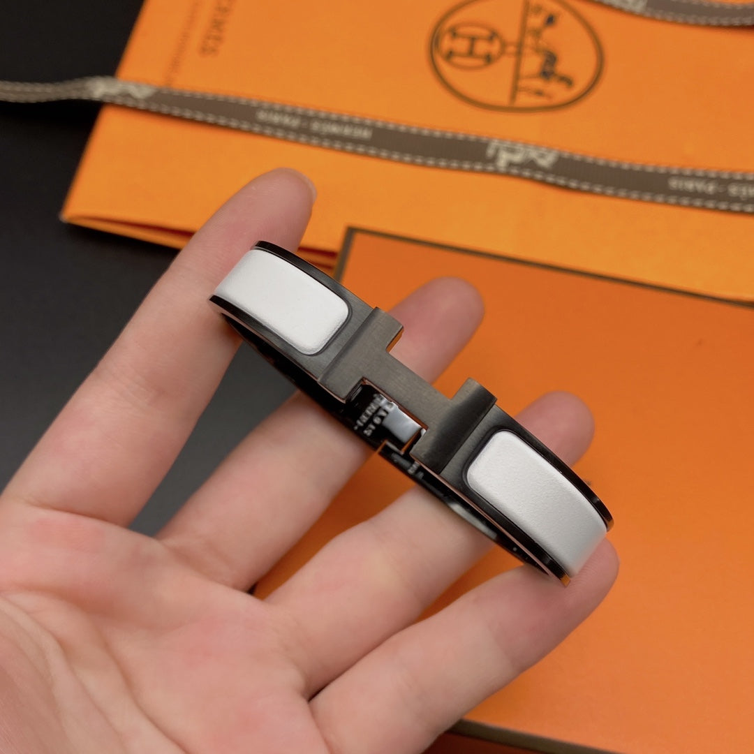 [Am jewelry]H BRACELET 12MM BLACK WHITE CERAMIC