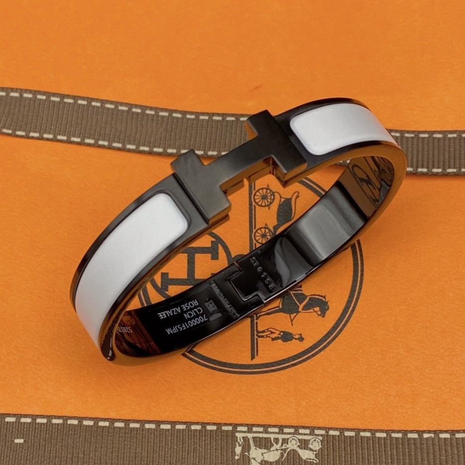 [Am jewelry]H BRACELET 12MM BLACK WHITE CERAMIC