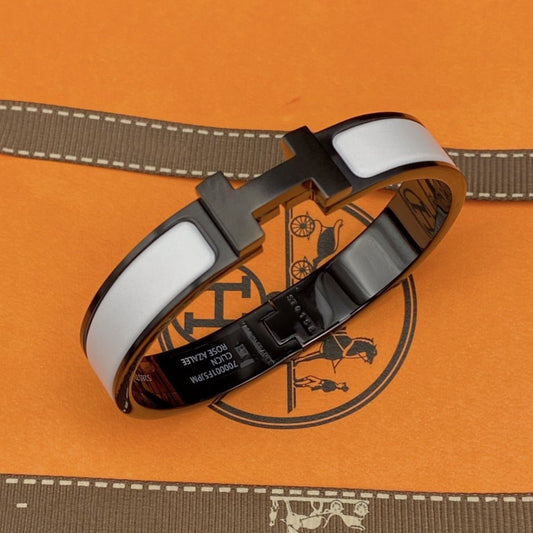 [Am jewelry]H BRACELET 12MM BLACK WHITE CERAMIC