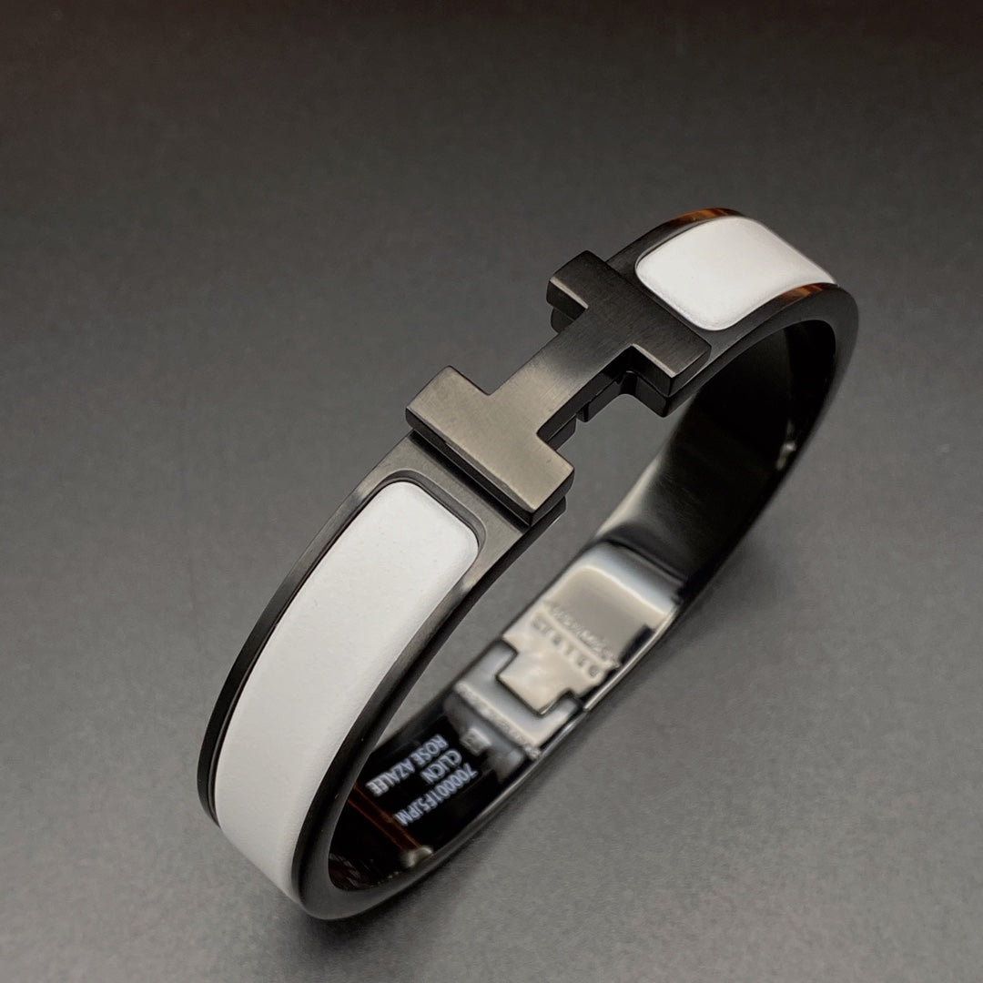 [Am jewelry]H BRACELET 12MM BLACK WHITE CERAMIC