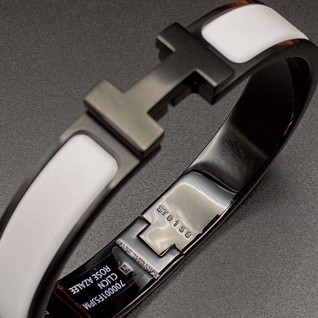 [Am jewelry]H BRACELET 12MM BLACK WHITE CERAMIC
