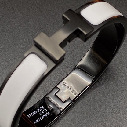 [Am jewelry]H BRACELET 12MM BLACK WHITE CERAMIC