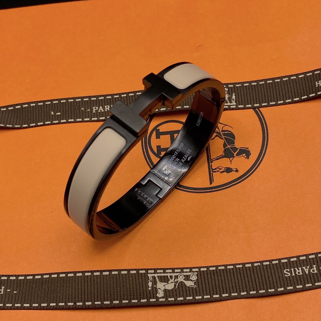 [Am jewelry]H BRACELET 12MM BLACK BEIGE CERAMIC