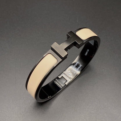 [Am jewelry]H BRACELET 12MM BLACK BEIGE CERAMIC