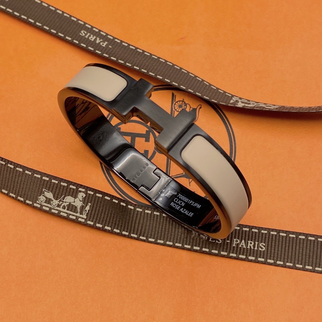 [Am jewelry]H BRACELET 12MM BLACK BEIGE CERAMIC