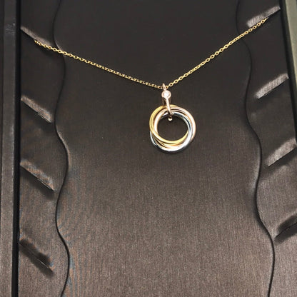 [Am jewelry]TRINITY SILVER GOLD PINK GOLD NECKLACE