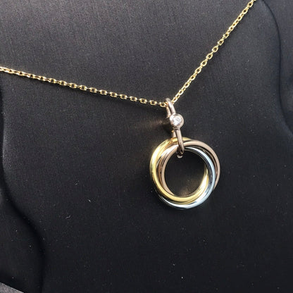 [Am jewelry]TRINITY SILVER GOLD PINK GOLD NECKLACE