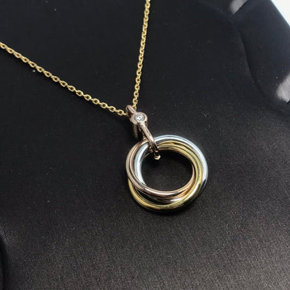 [Am jewelry]TRINITY SILVER GOLD PINK GOLD NECKLACE