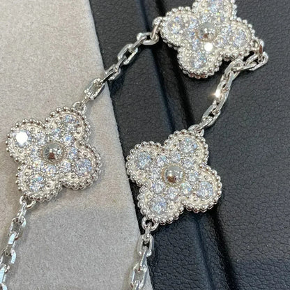 [Am jewelry] CLOVER 5 MOTIF FULL DIAMOND BRACELET COLLECTION