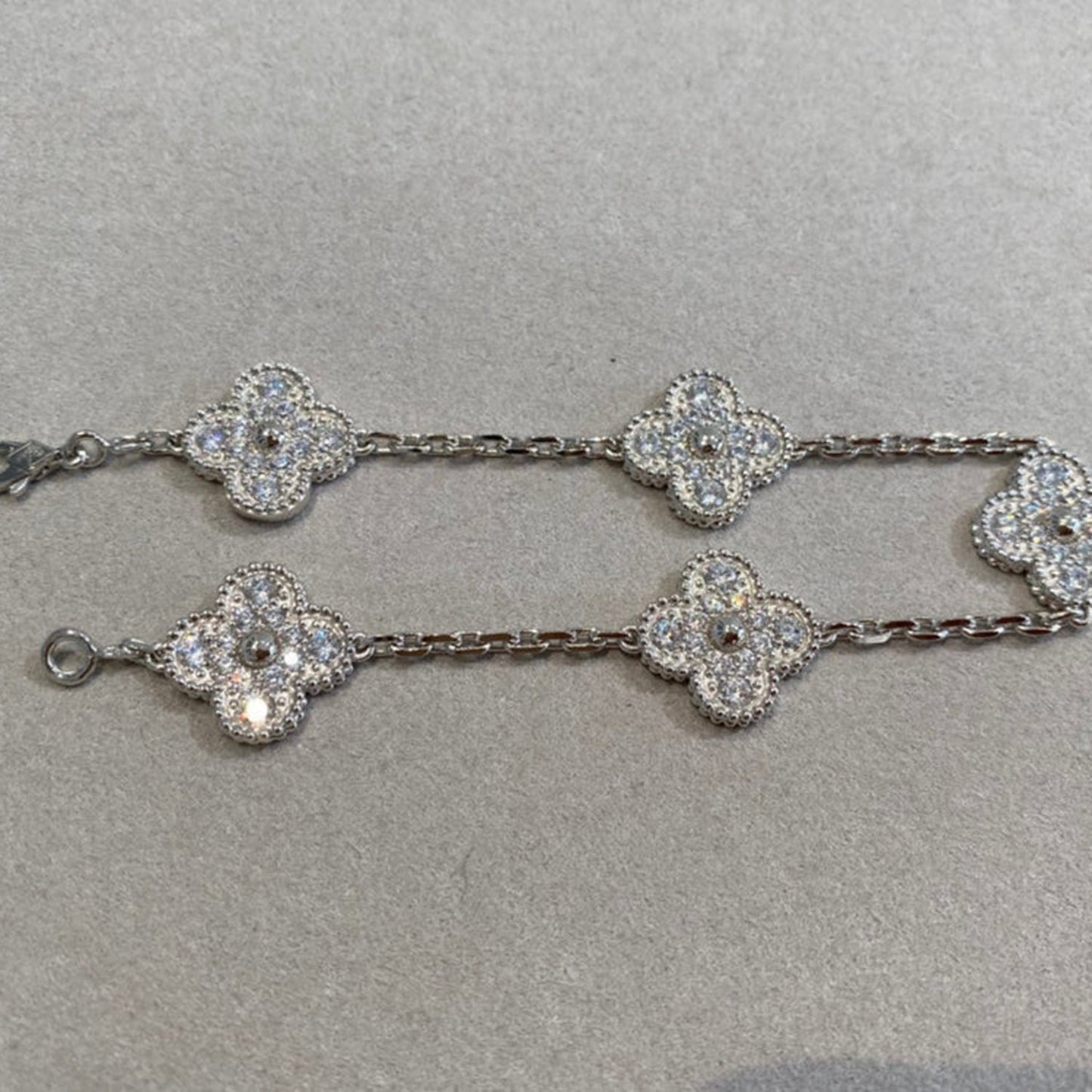 [Am jewelry] CLOVER 5 MOTIF FULL DIAMOND BRACELET COLLECTION
