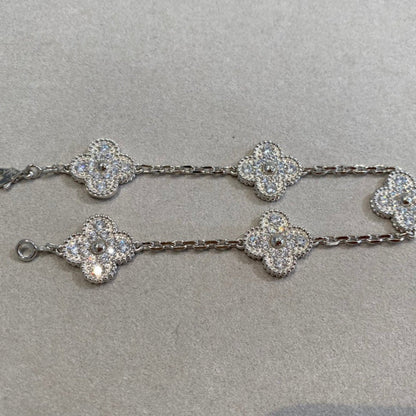 [Am jewelry] CLOVER 5 MOTIF FULL DIAMOND BRACELET COLLECTION