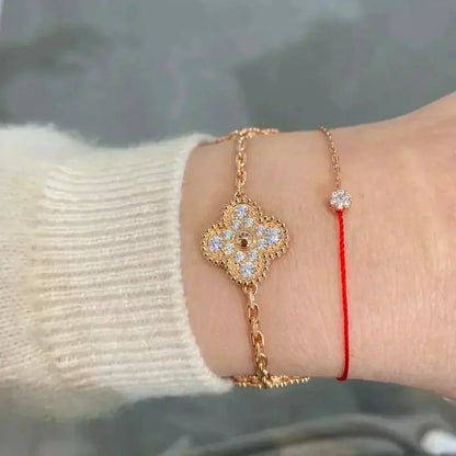 [Am jewelry] CLOVER 5 MOTIF FULL DIAMOND BRACELET COLLECTION
