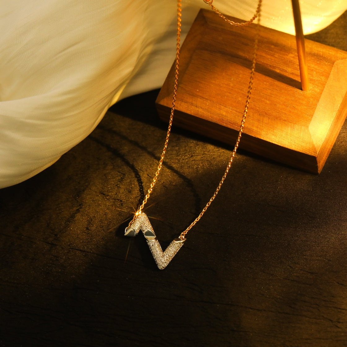[Am jewelry]VOLT SILVER DIAMOND PEDANT NECKLACE