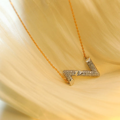 [Am jewelry]VOLT SILVER DIAMOND PEDANT NECKLACE