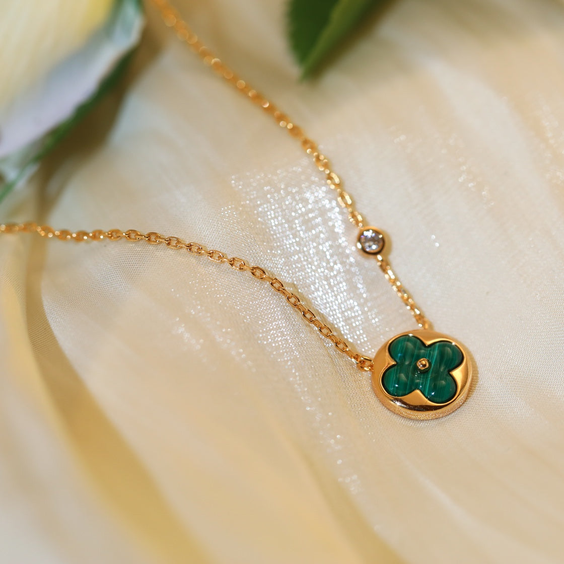 [Am jewelry]SUN PEDANT PINK GOLD 1 DIAMOND NECKLACE
