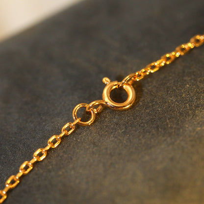 [Am jewelry]SUN PEDANT PINK GOLD 1 DIAMOND NECKLACE