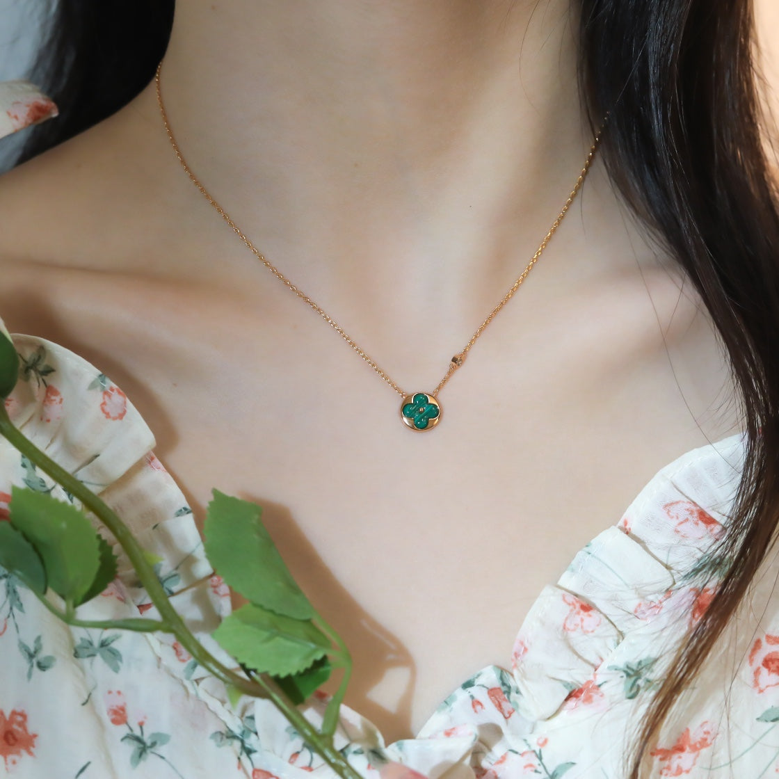 [Am jewelry]SUN PEDANT PINK GOLD 1 DIAMOND NECKLACE