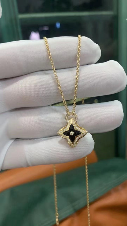 [Am jewelry]STAR PEDANT PINK GOLD DIAMOND NECKLACE