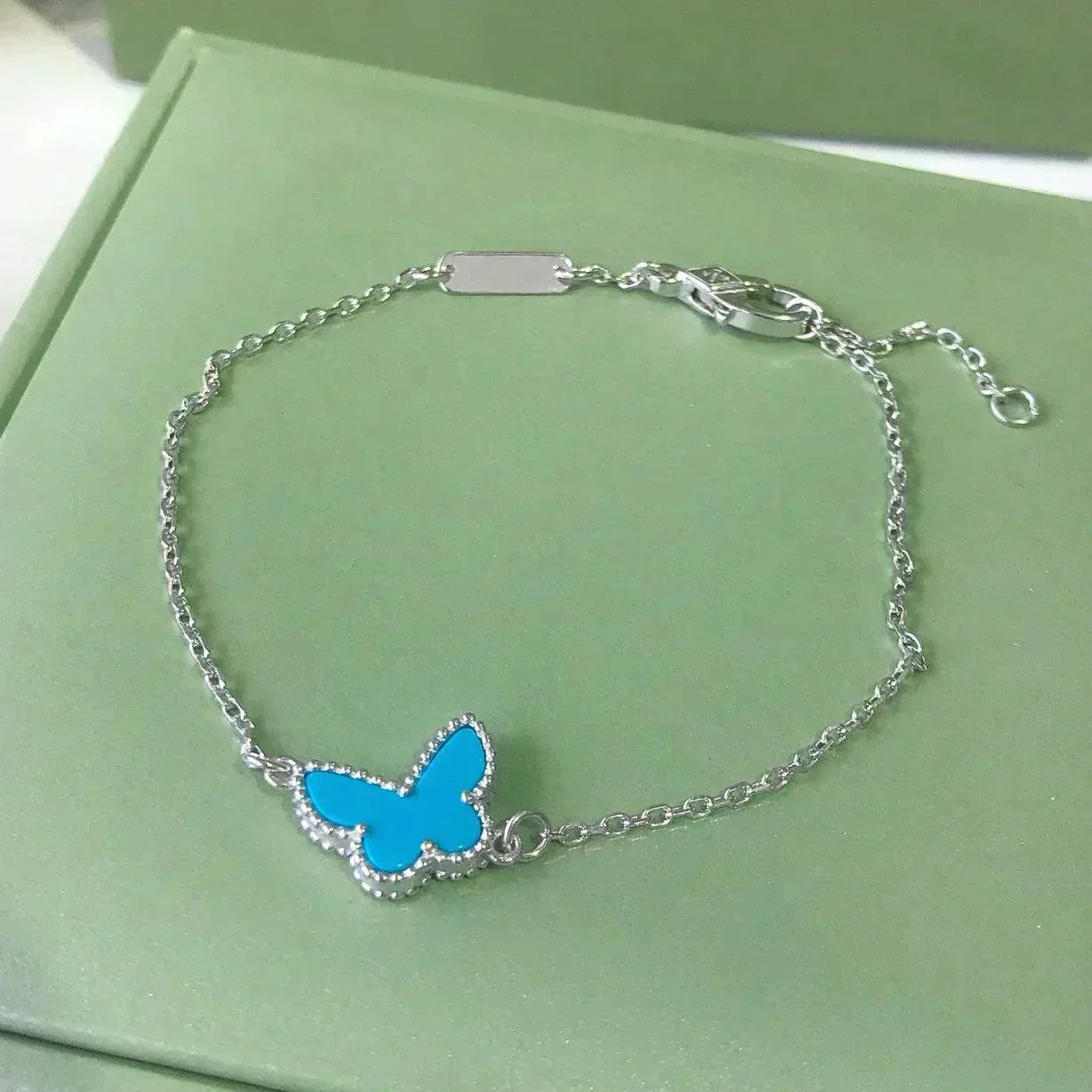 [Am jewelry]BUTTERFLY TURQUOISE BUTTERFLY BRACELET SILVER
