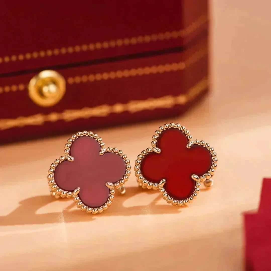 [Am jewelry]CLOVER MEDIUM 1 MOTIFS CARNELIAN  EARRINGS
