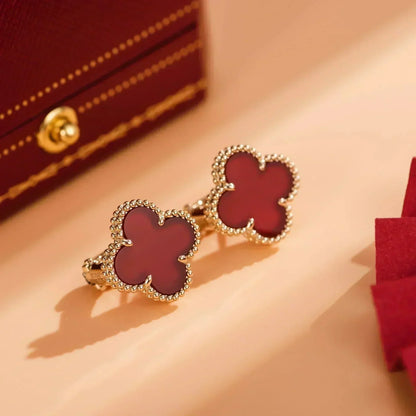 [Am jewelry]CLOVER MEDIUM 1 MOTIFS CARNELIAN  EARRINGS
