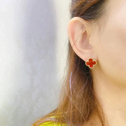 [Am jewelry]CLOVER MEDIUM 1 MOTIFS CARNELIAN  EARRINGS