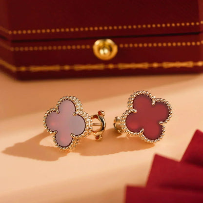 [Am jewelry]CLOVER MEDIUM 1 MOTIFS CARNELIAN  EARRINGS