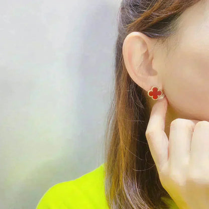[Am jewelry]CLOVER MEDIUM 1 MOTIFS CARNELIAN  EARRINGS