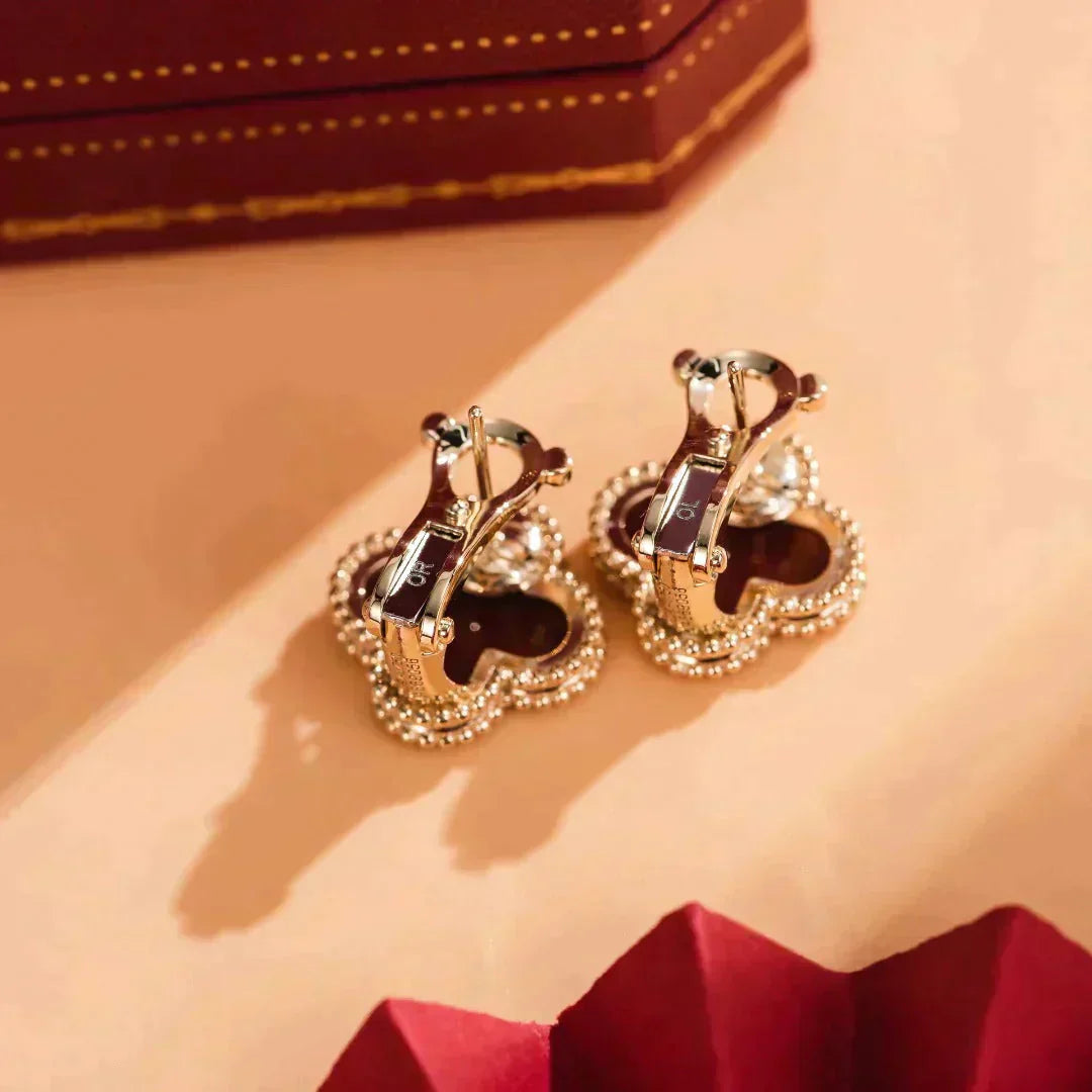 [Am jewelry]CLOVER MEDIUM 1 MOTIFS CARNELIAN  EARRINGS