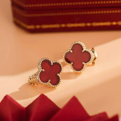 [Am jewelry]CLOVER MEDIUM 1 MOTIFS CARNELIAN  EARRINGS