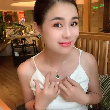 [Am jewelry]CLOVER MEDIUM 1 MOTIFS MALACHITE  EARRINGS