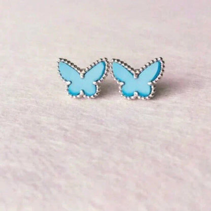[Am jewelry]BUTTERFLY TURQUOISE EARRINGS SILVER