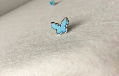 [Am jewelry]BUTTERFLY TURQUOISE EARRINGS SILVER