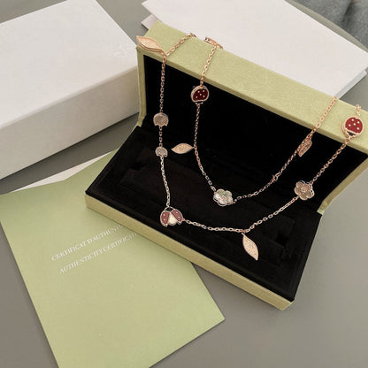 [Am jewelry]LUCKY SPRING 15 MOTIFS ROSE GOLD NECKLACE