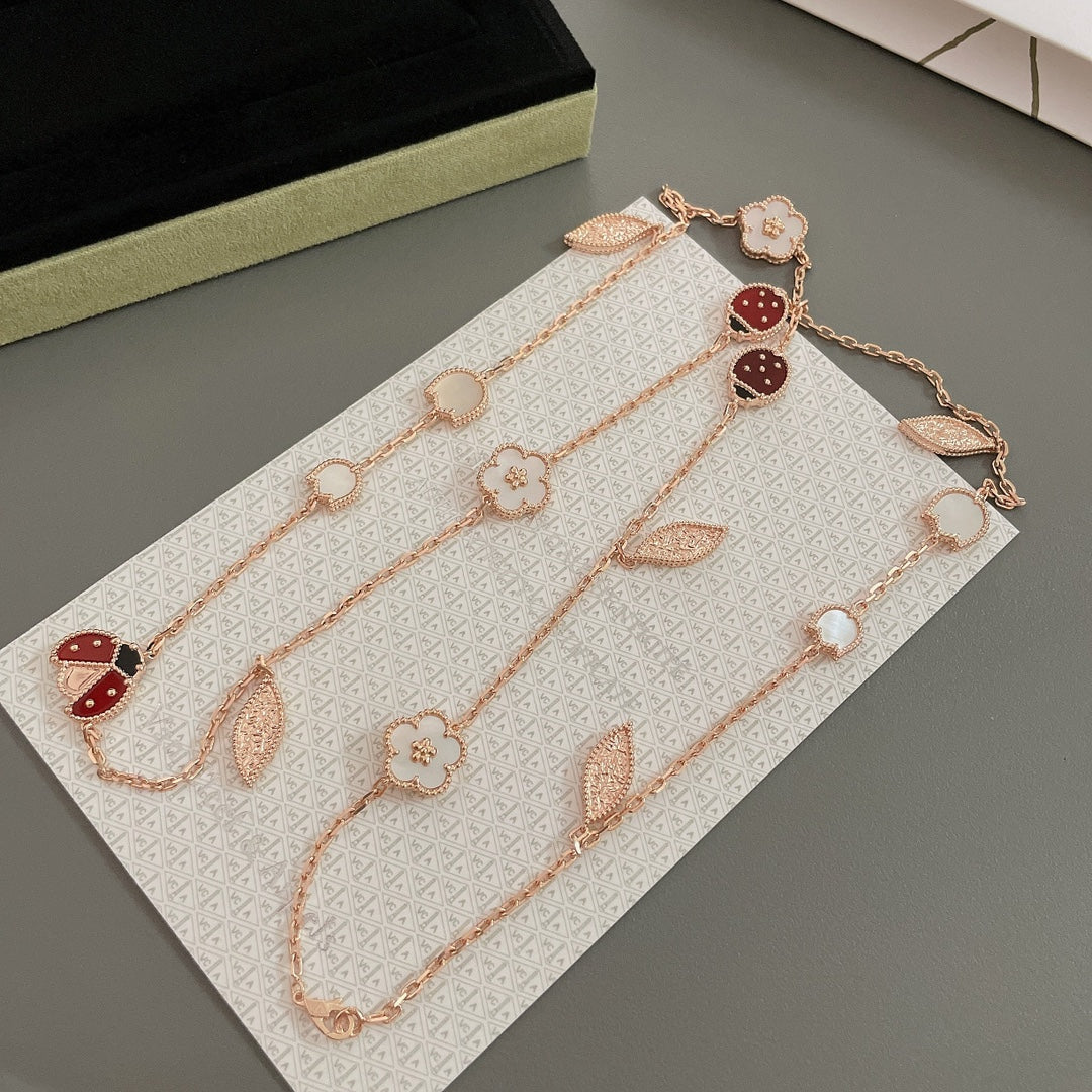 [Am jewelry]LUCKY SPRING 15 MOTIFS ROSE GOLD NECKLACE
