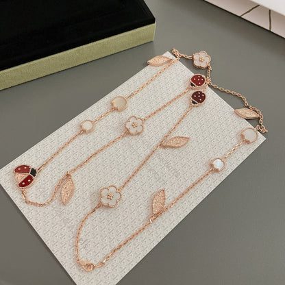 [Am jewelry]LUCKY SPRING 15 MOTIFS ROSE GOLD NECKLACE