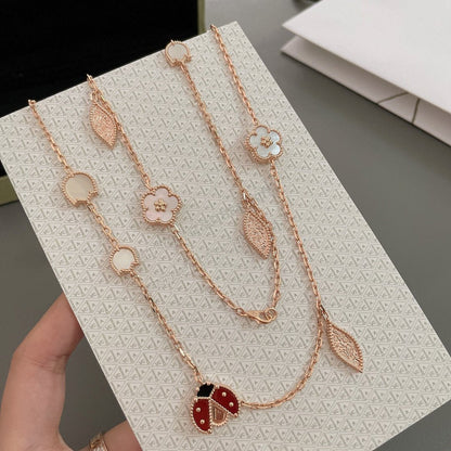 [Am jewelry]LUCKY SPRING 15 MOTIFS ROSE GOLD NECKLACE