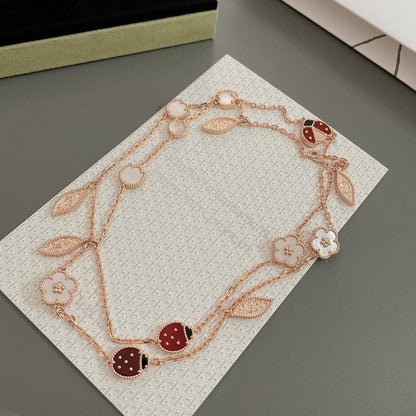 [Am jewelry]LUCKY SPRING 15 MOTIFS ROSE GOLD NECKLACE