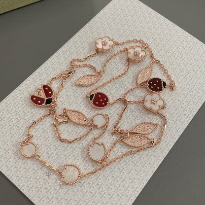 [Am jewelry]LUCKY SPRING 15 MOTIFS ROSE GOLD NECKLACE