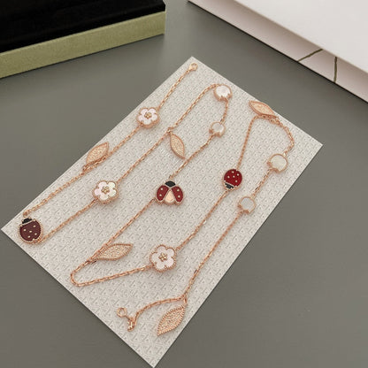 [Am jewelry]LUCKY SPRING 15 MOTIFS ROSE GOLD NECKLACE